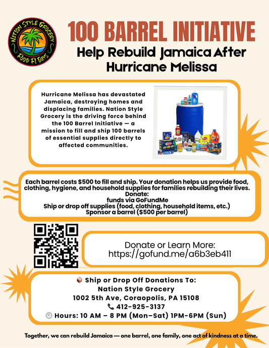Nation Style Grocery | 100 Barrel Initiative for Jamaica Relief